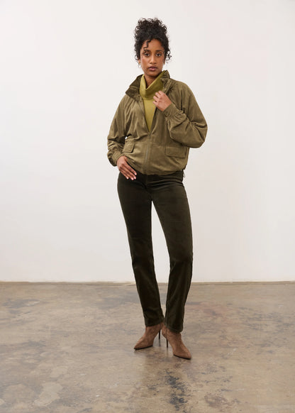 Cinched Hem Bomber Jacket