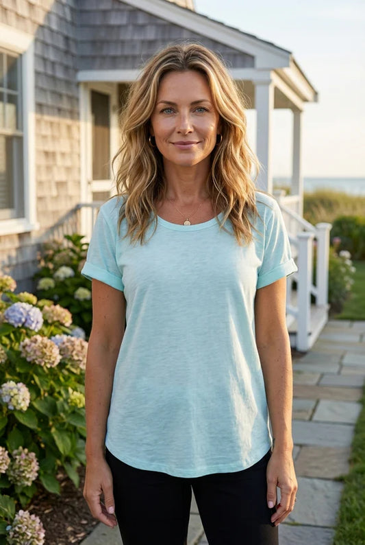 Cuff Sleeve Hi Low Tee - Suttles & Seawinds