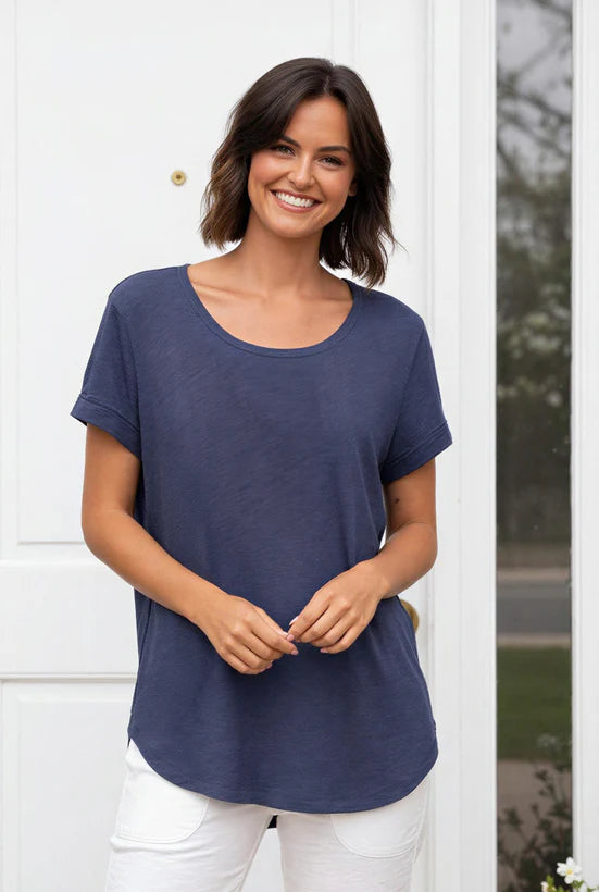 Cuff Sleeve Hi Low Tee - Suttles & Seawinds