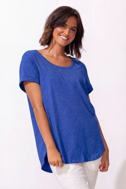 Cuff Sleeve Hi Low Tee - Suttles & Seawinds