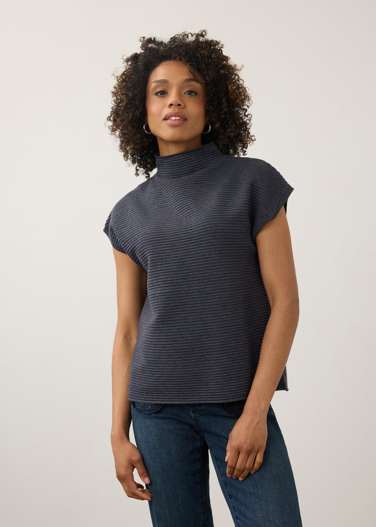 Ottoman Cap Sleeve Sweater