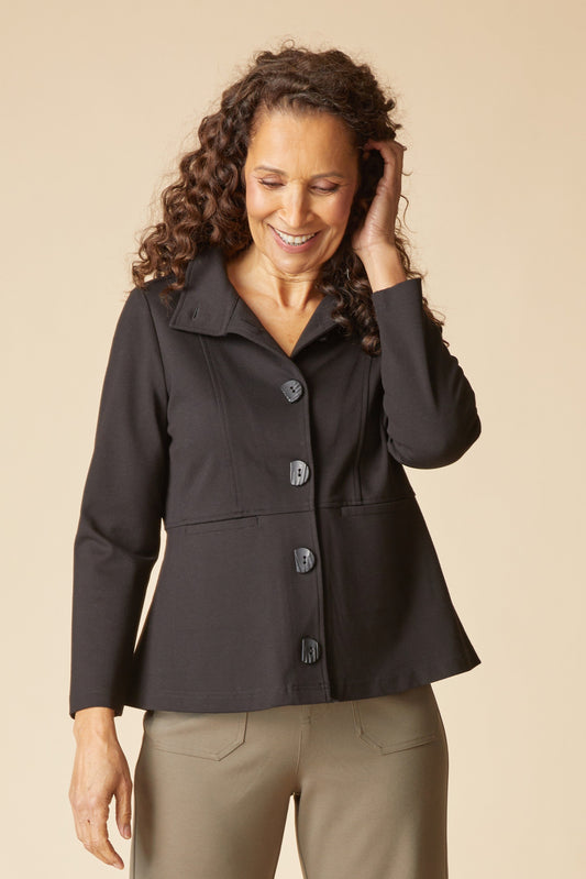 City Jacket in Black Solid