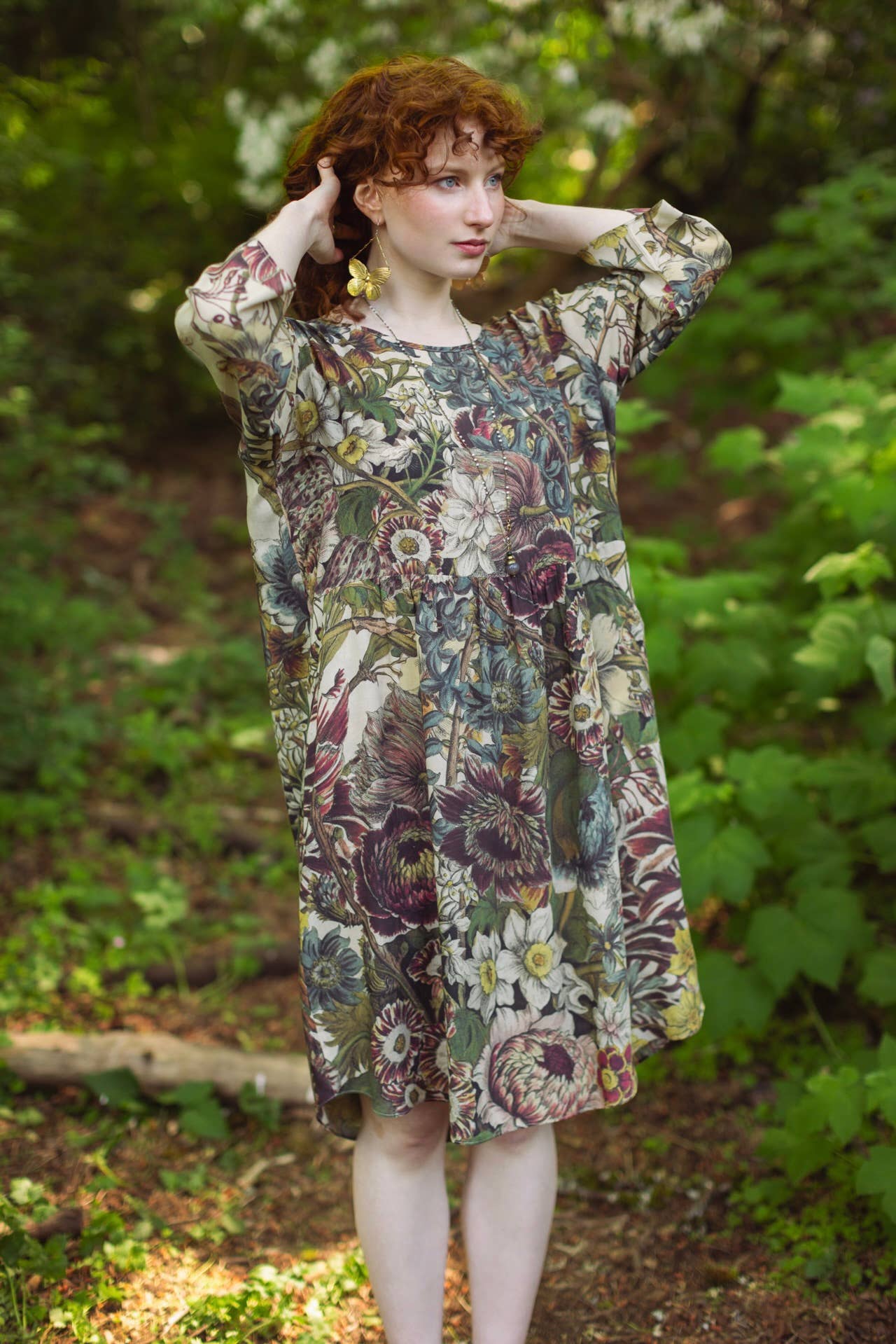 Love Grows Wild Artist Dress Tunic w/ Pockets, Bees & Floral - Suttles & Seawinds
