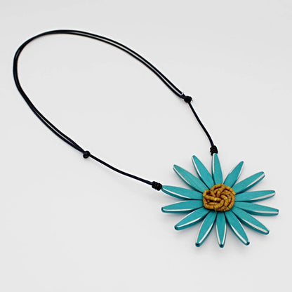 Sylca Designs - Teal Amaya Flower Necklace - Suttles & Seawinds