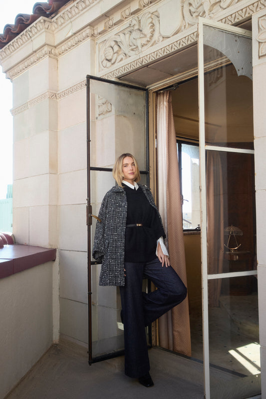 Tweed Poncho Jacket