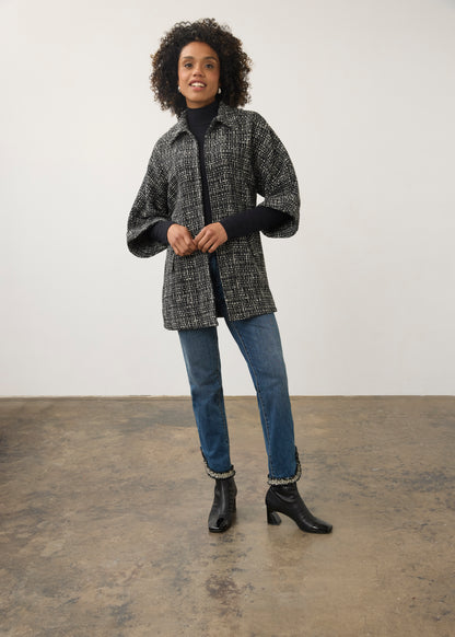 Tweed Poncho Jacket