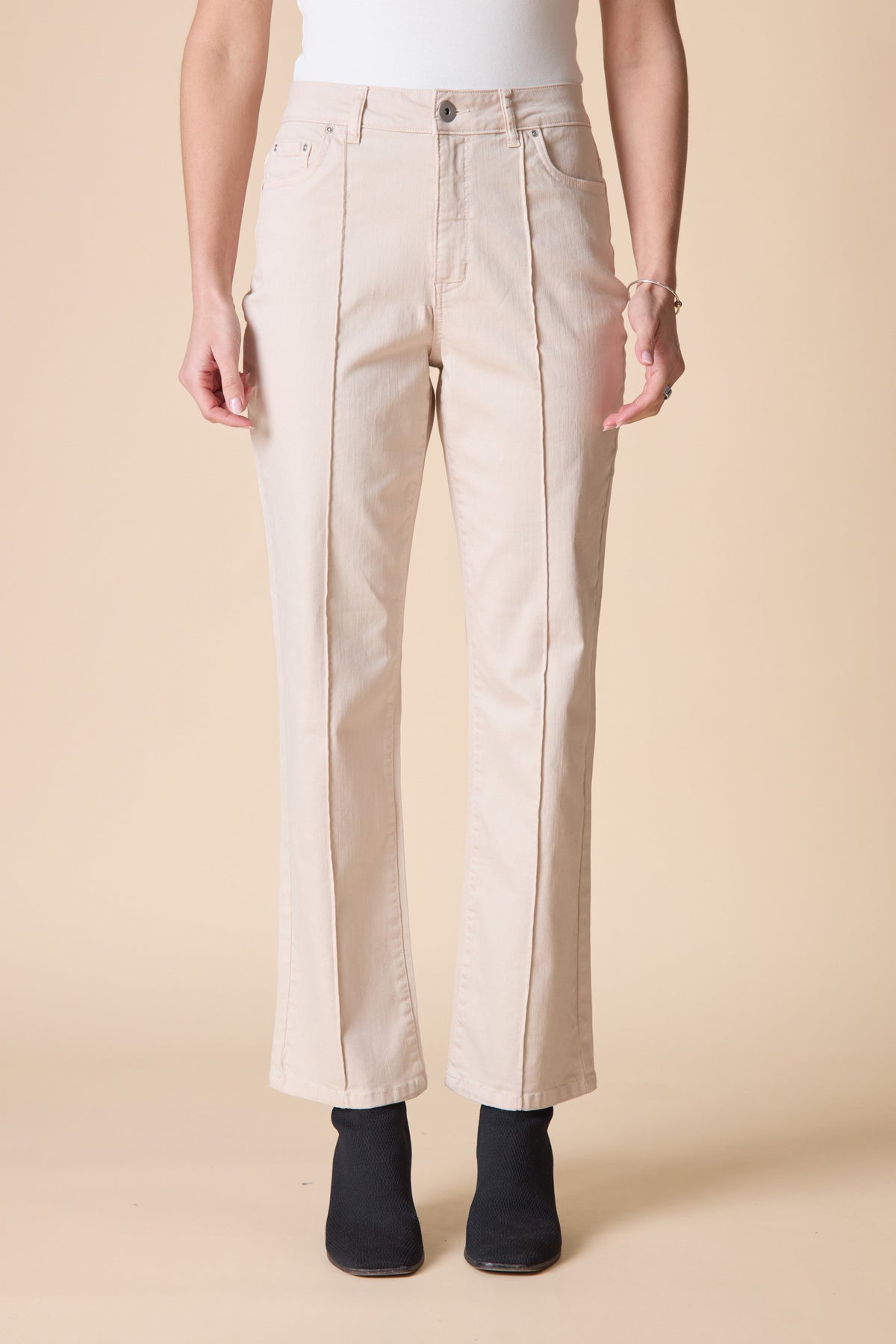 Seamed Flare in Dove Grey