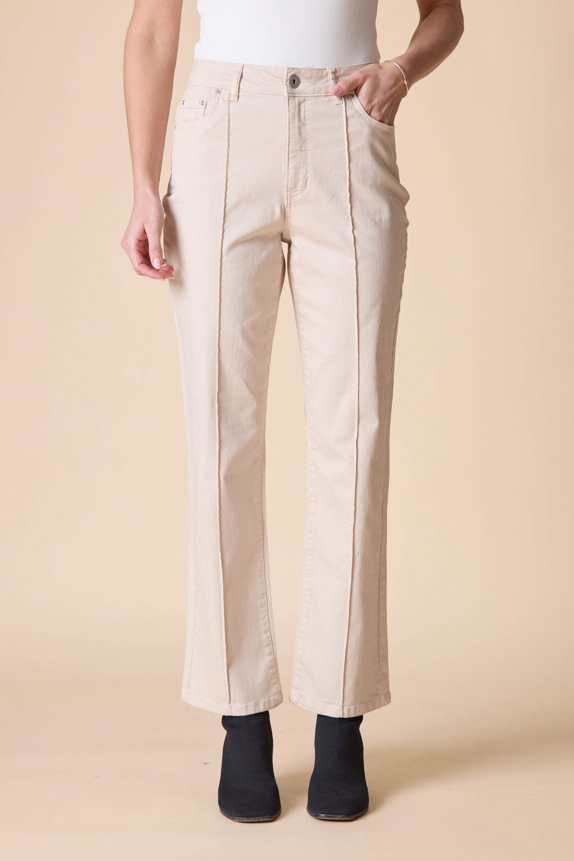Seamed Flare in Dove Grey
