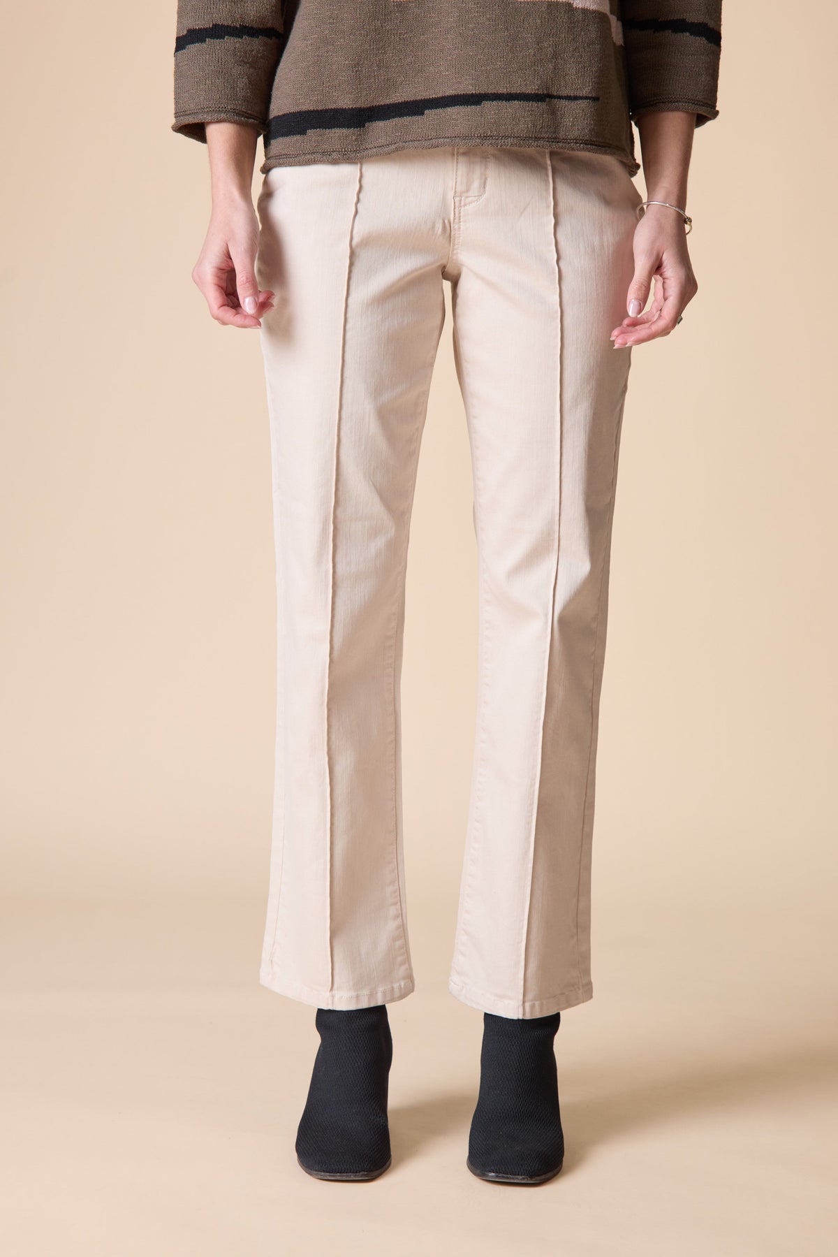 Seamed Flare in Dove Grey