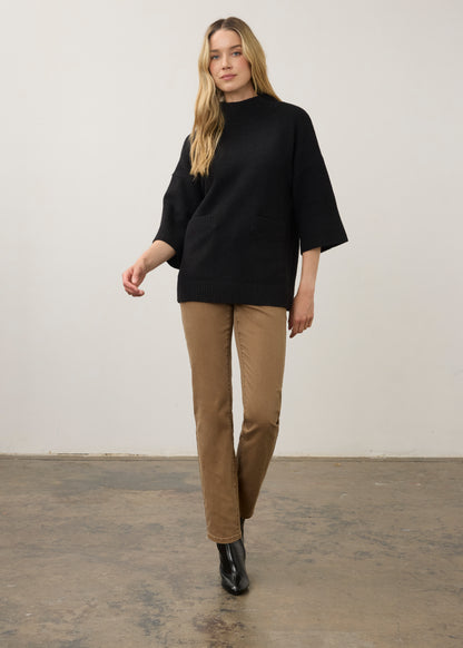 Mock Neck 3/4 Sleeve Sweater