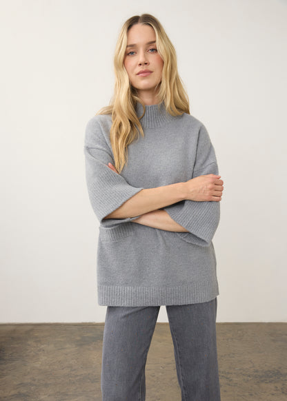 Mock Neck 3/4 Sleeve Sweater