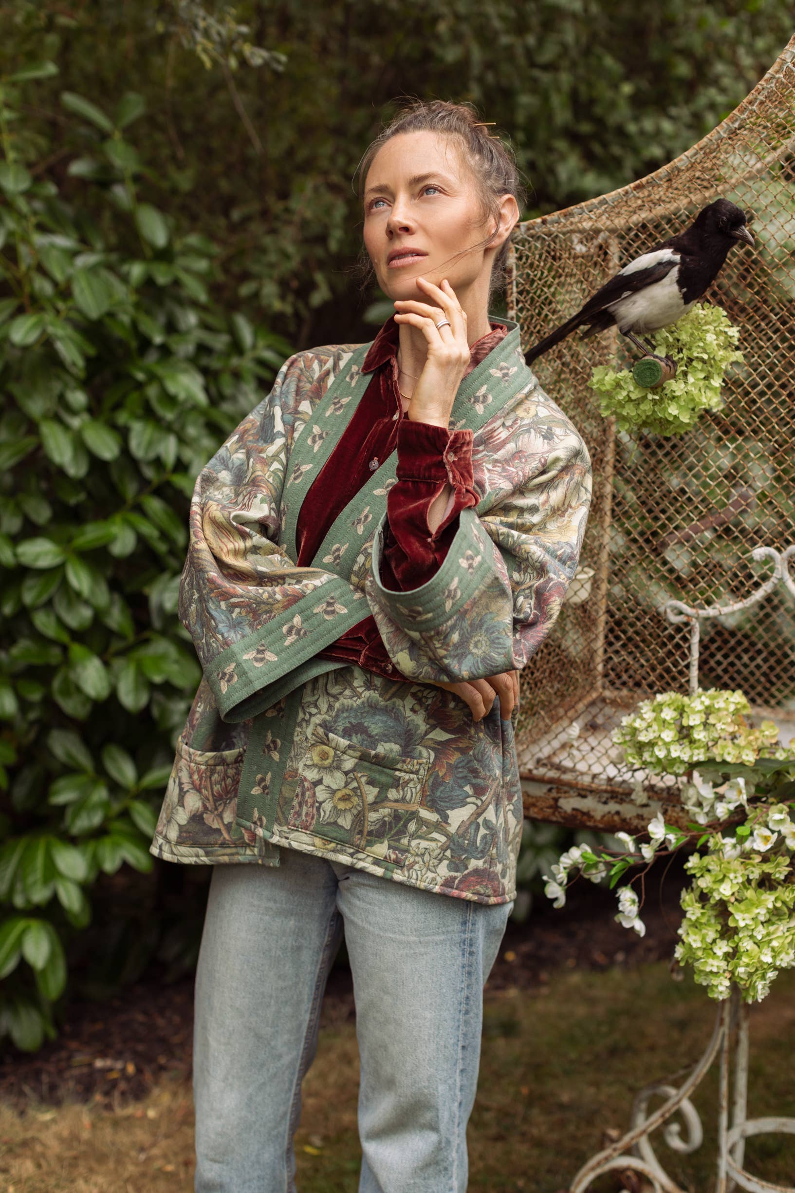 Love Grows Wild Fleece Cottage Cardigan Kimono Jacket - Suttles & Seawinds