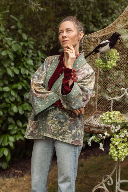 Love Grows Wild Fleece Cottage Cardigan Kimono Jacket - Suttles & Seawinds