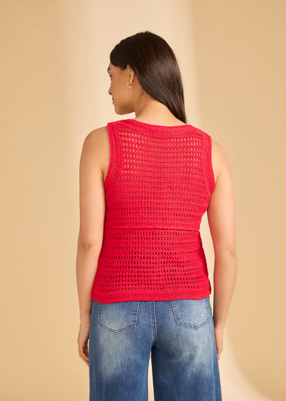 Sleeveless Crochet Sweater - Suttles & Seawinds