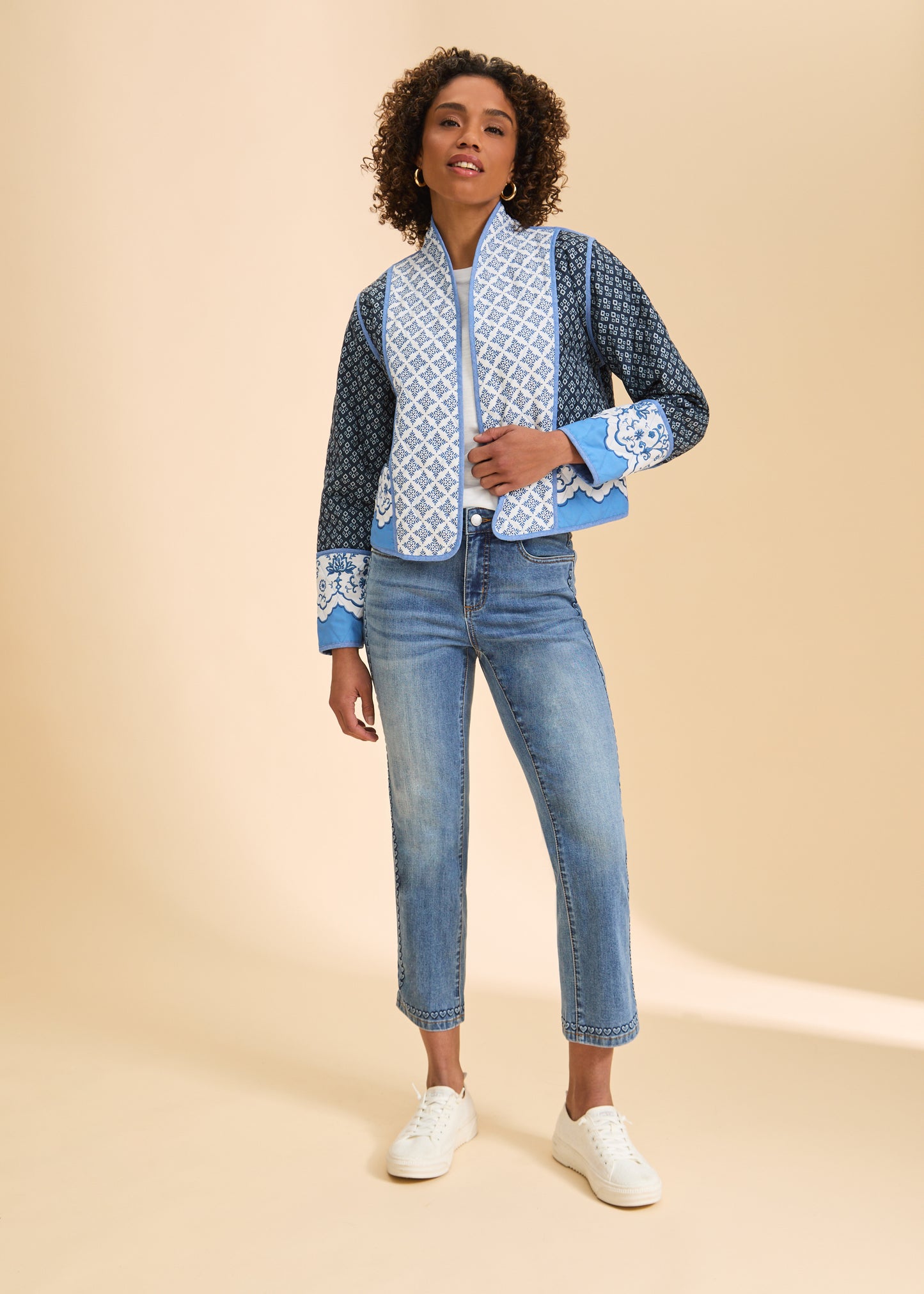 REVERSIBLE QUILTED CHAMBRAY JACKET