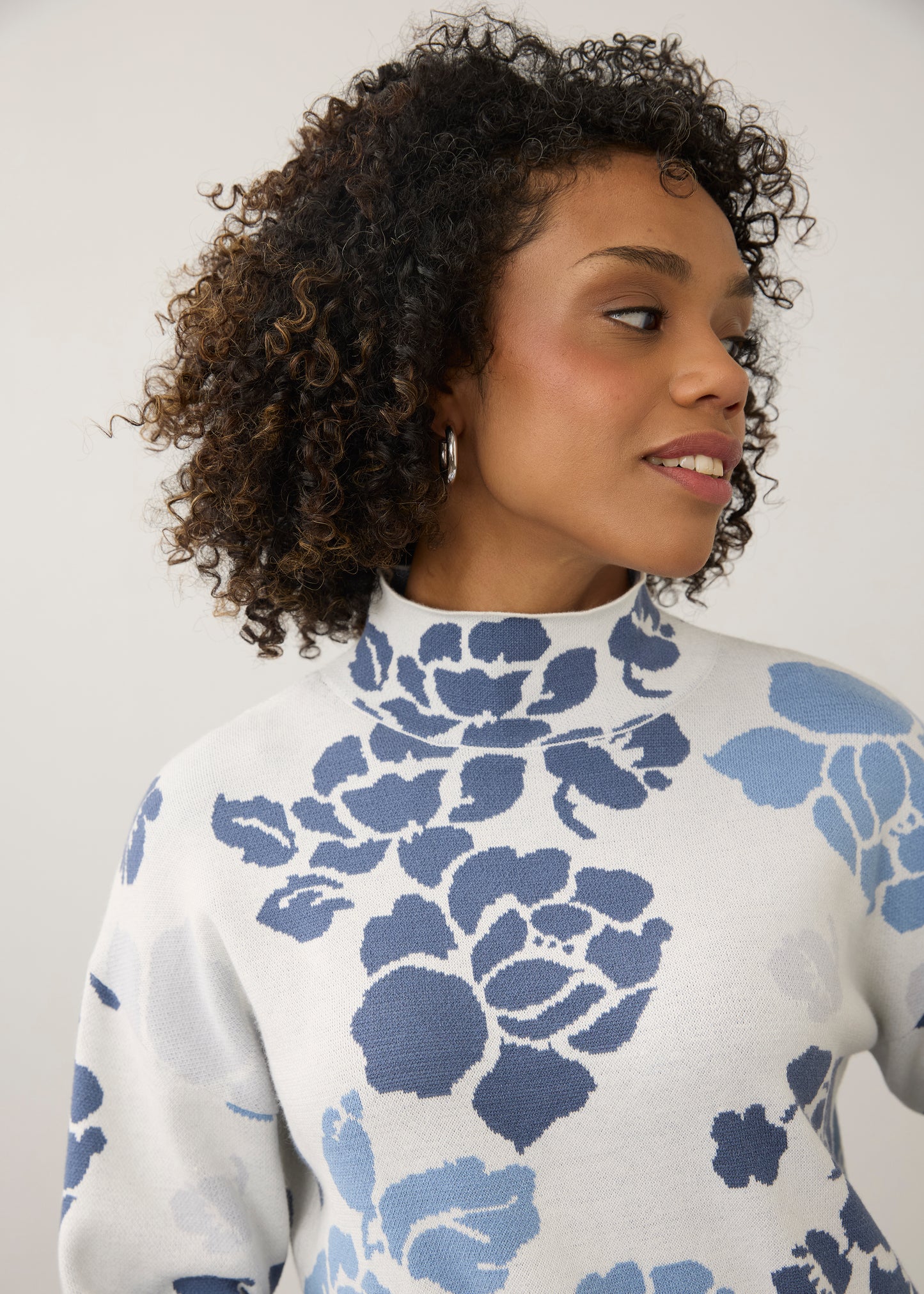 Mock Neck Loose Fit Sweater