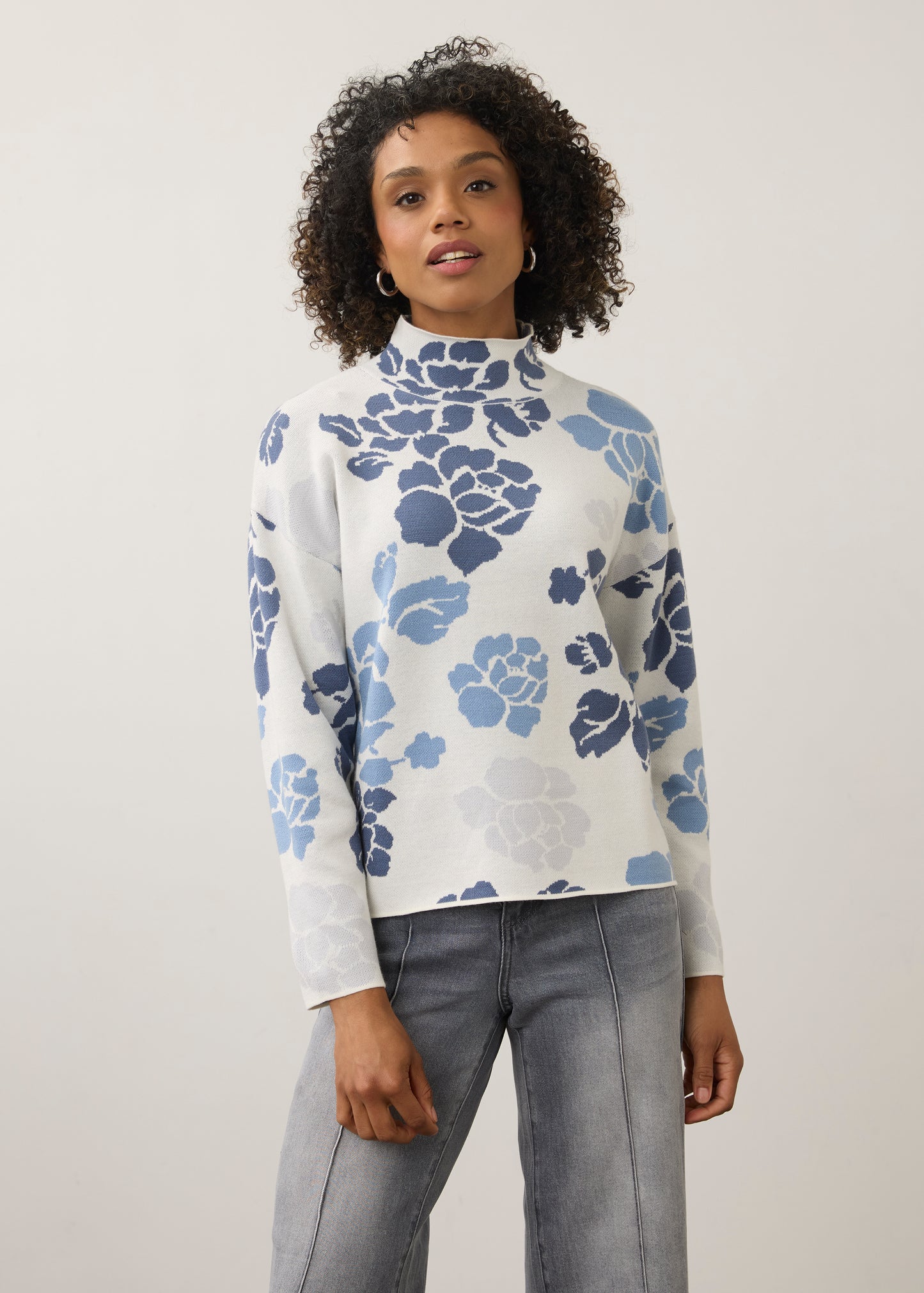 Mock Neck Loose Fit Sweater