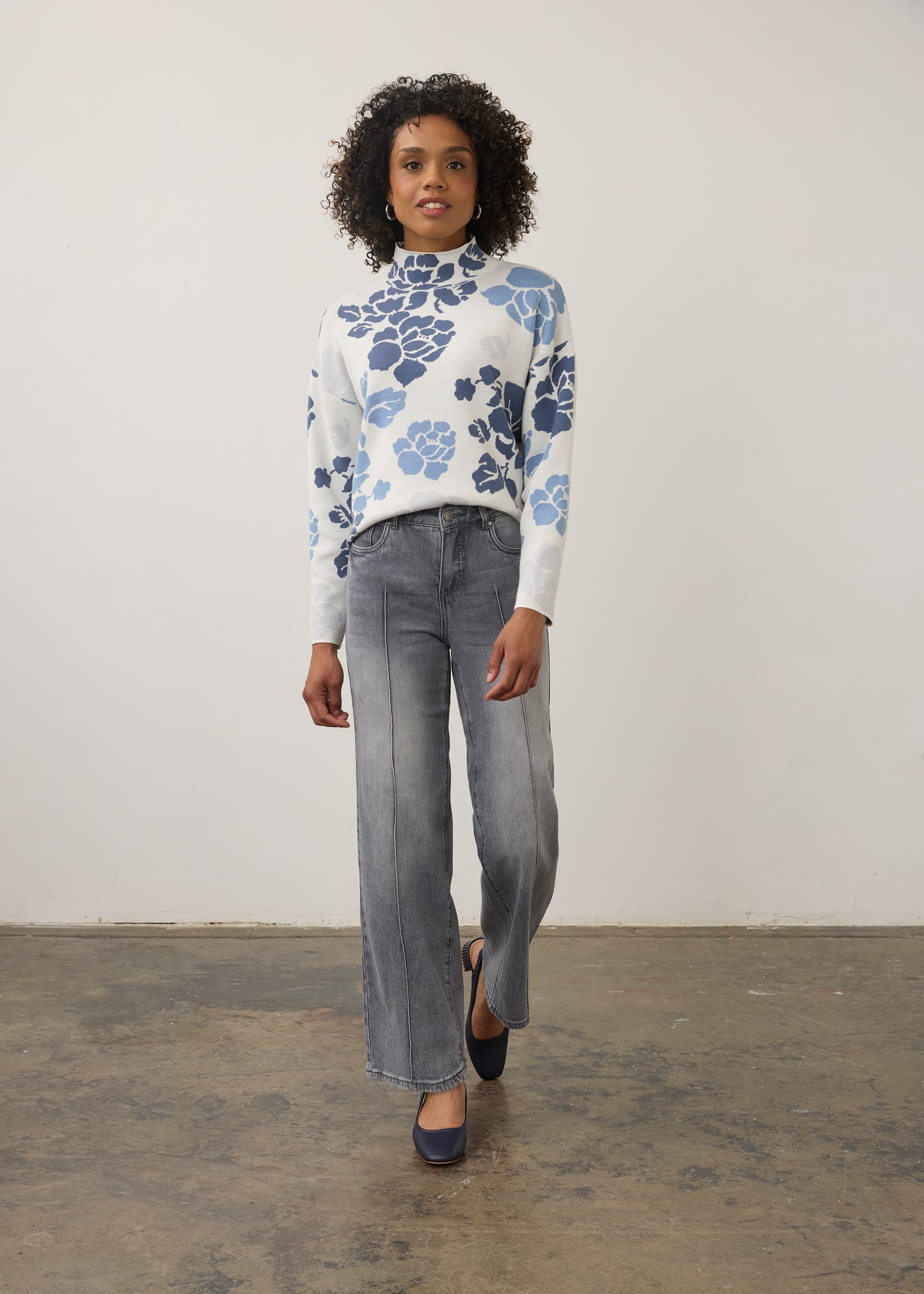 Mock Neck Loose Fit Sweater