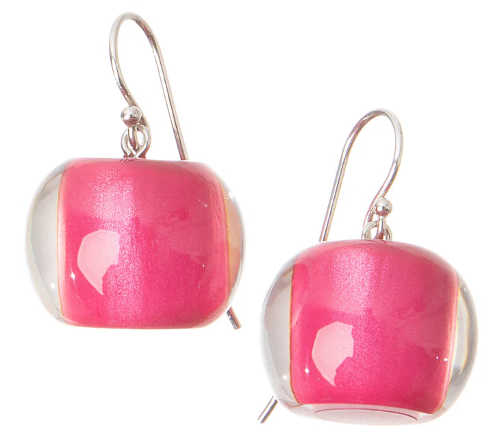 ZSISKA - BLISS  SHORT DROP ROUND LUCITE ENCASED EARRING