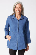 Load image into Gallery viewer, HABITAT - HIDDEN PLACKET SHIRT DENIM
