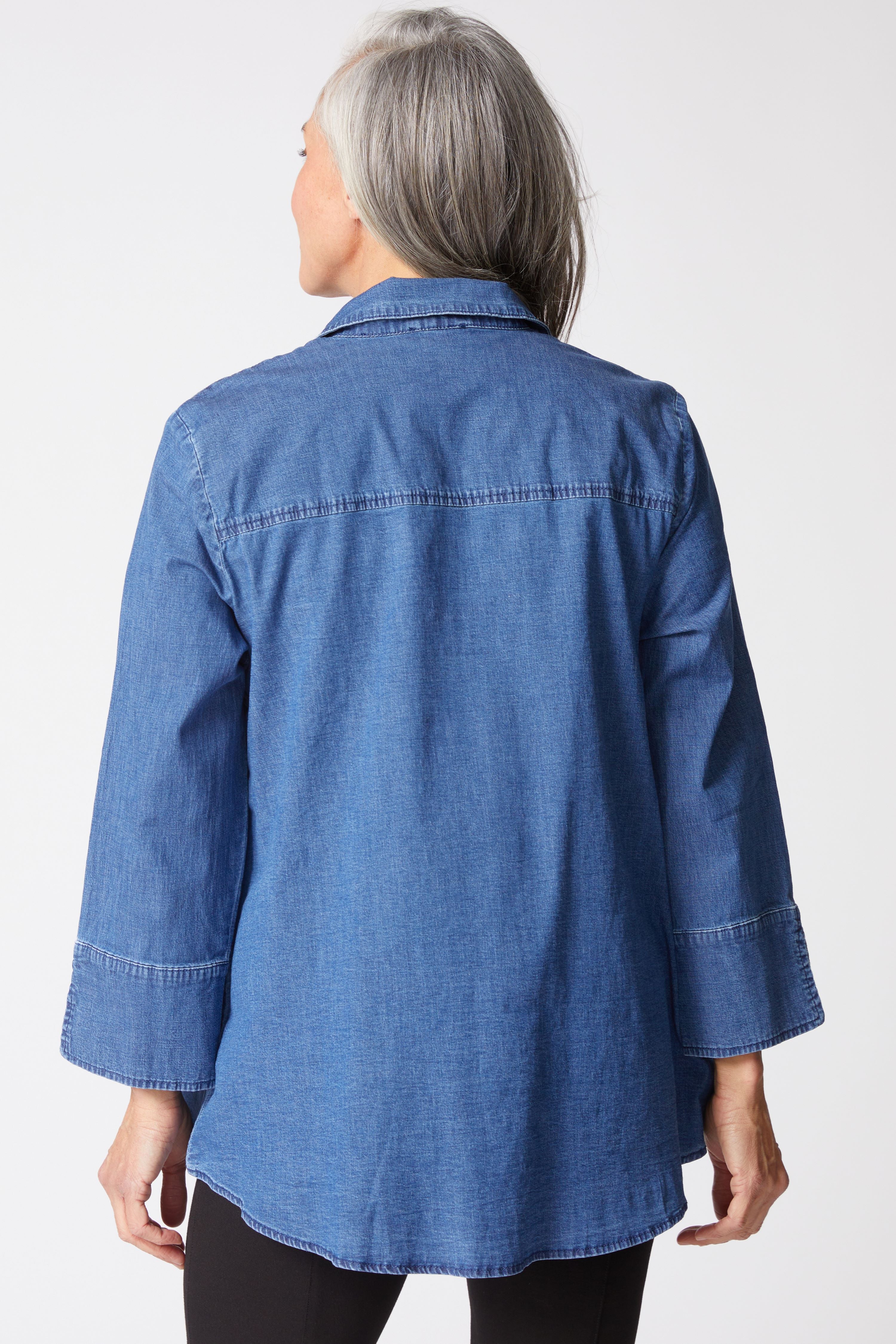 HABITAT - HIDDEN PLACKET SHIRT DENIM