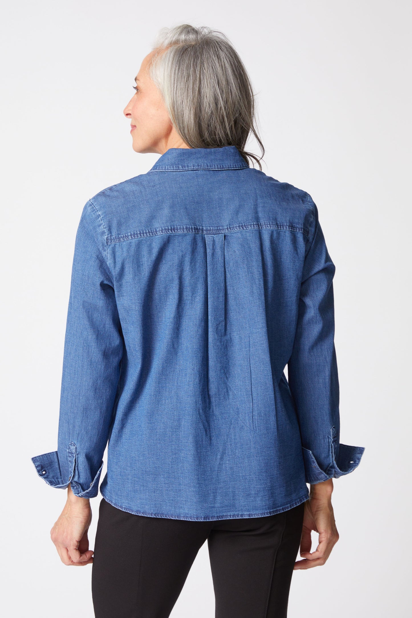 HABITAT - SHAPED HEM SHIRT DENIM