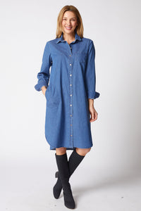 HABITAT - CAFE MIDI DRESS DENIM
