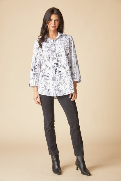 HABITAT Hidden Placket Shirt in White