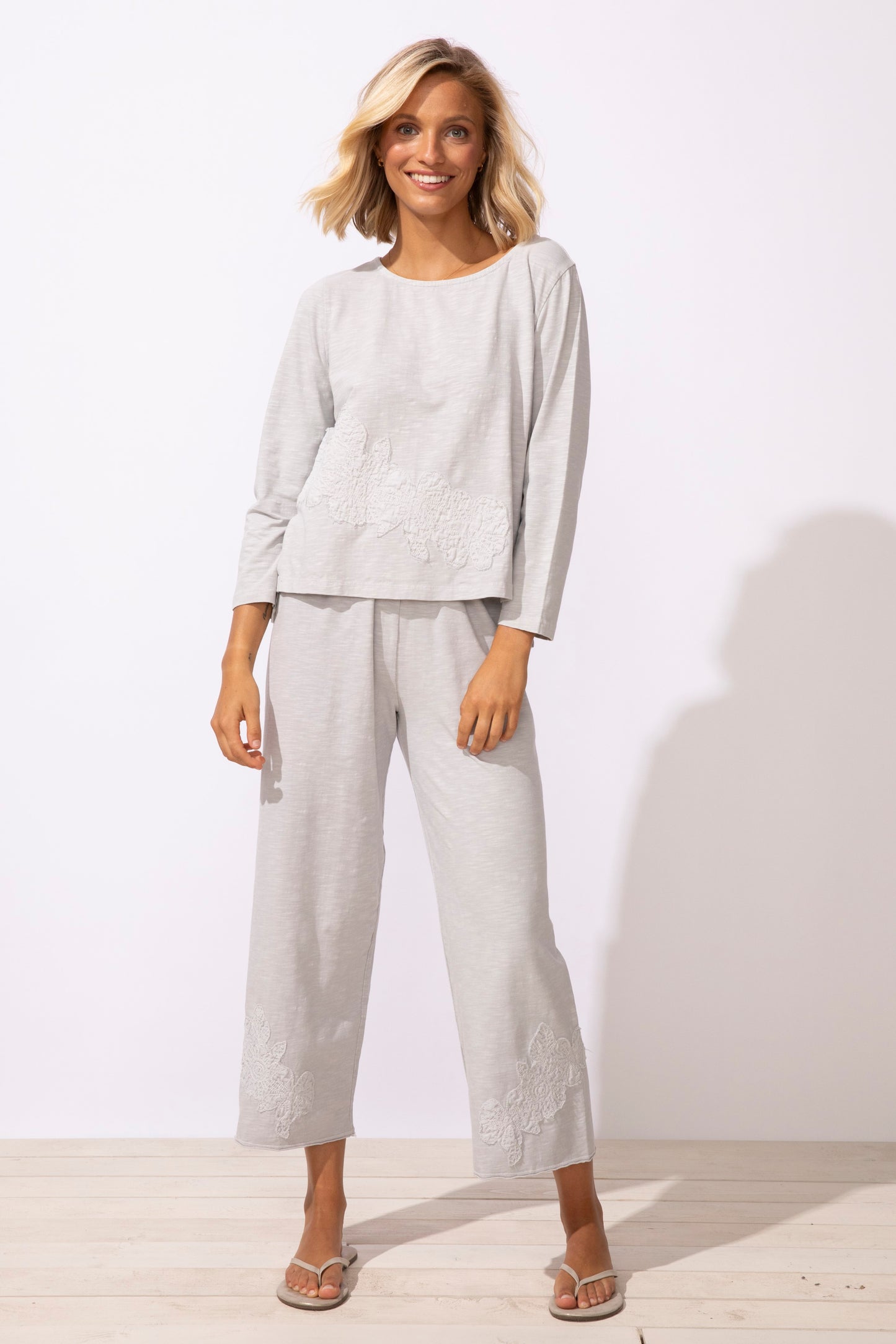Embroidered Applique Boxy Tee
