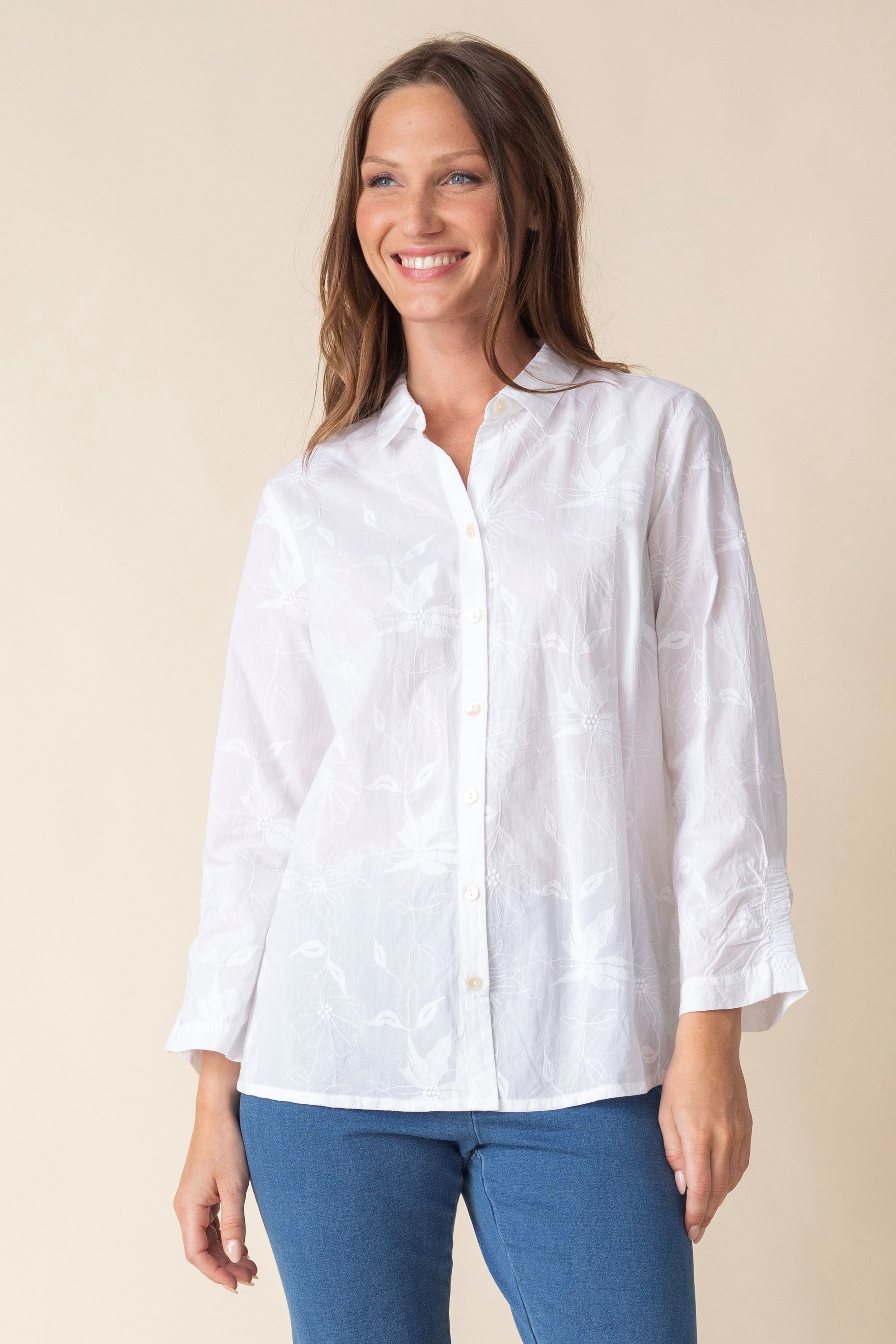 HABITAT - RUCHED SLEEVE SHIRT
