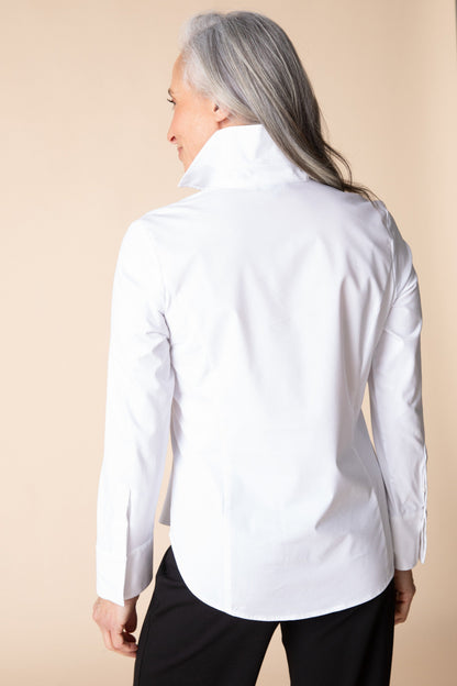 HABITAT Hidden Placket Knit Mix Shirt in White