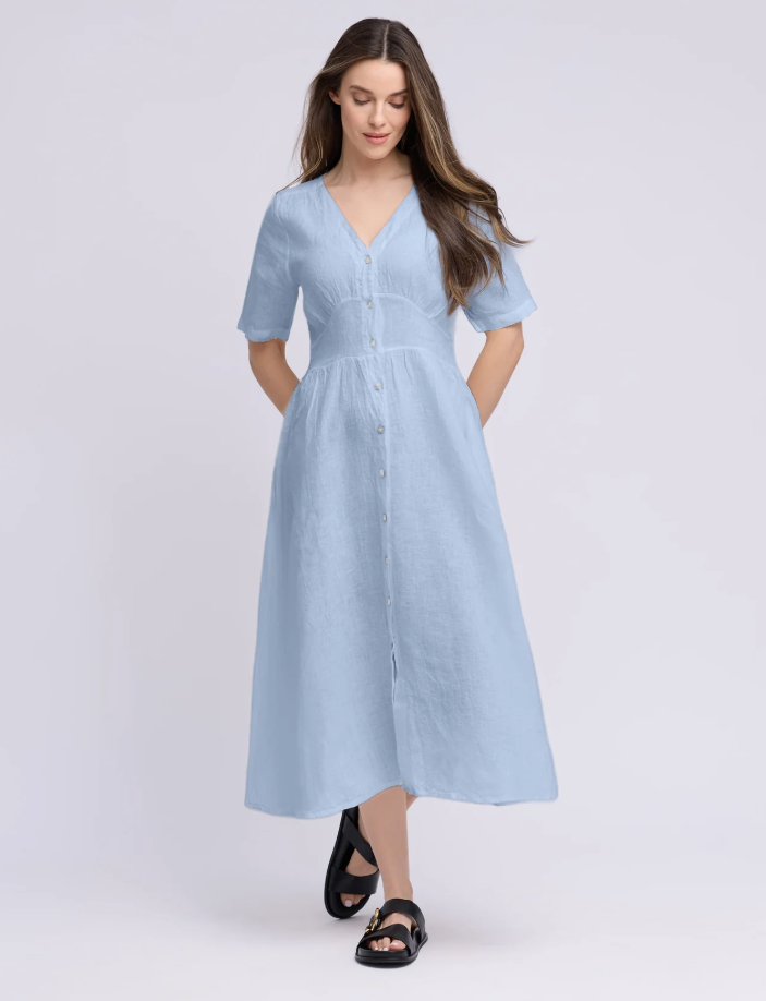 Short Sleeve Linen Dress
