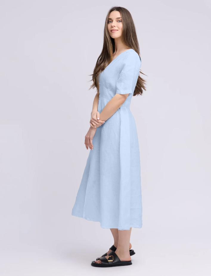 Short Sleeve Linen Dress