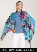 Load image into Gallery viewer, LOVES PURE LIGHT -DRAGONFLY KISSES SMALL OBLONG SCARF
