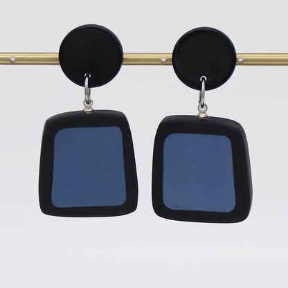Sylca Designs - Black/Blue Stori Dangle Earrings - Suttles & Seawinds