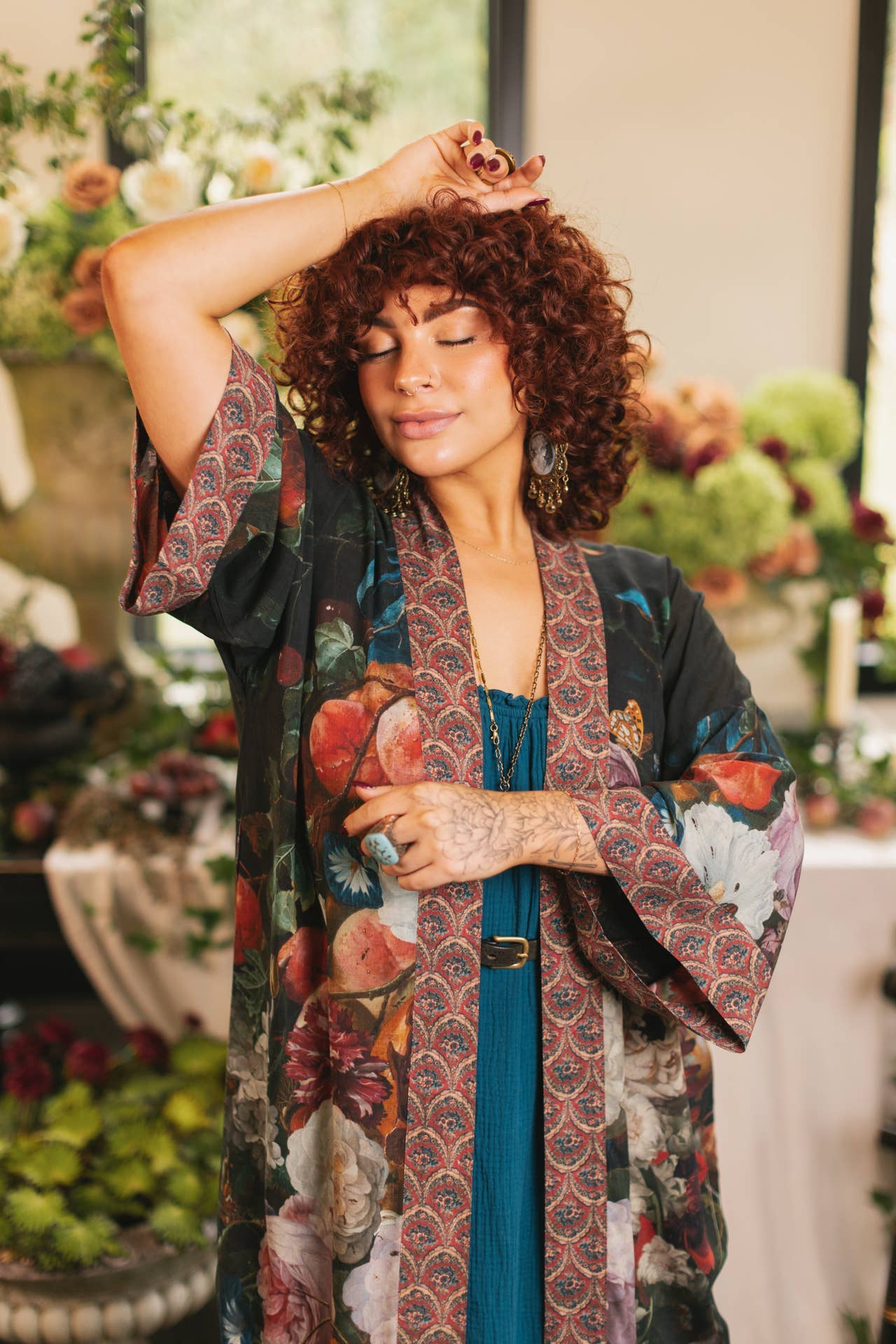 Flight of Fancy Opera Duster Kimono Robe Hummingbird - Suttles & Seawinds