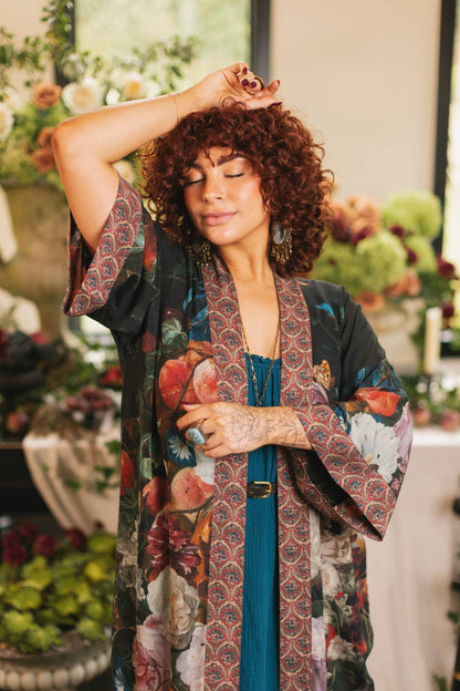 Flight of Fancy Opera Duster Kimono Robe Hummingbird - Suttles & Seawinds