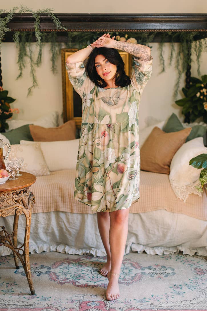 Fleur De Soleil Artist Dress w/ Pockets & Florals - Suttles & Seawinds