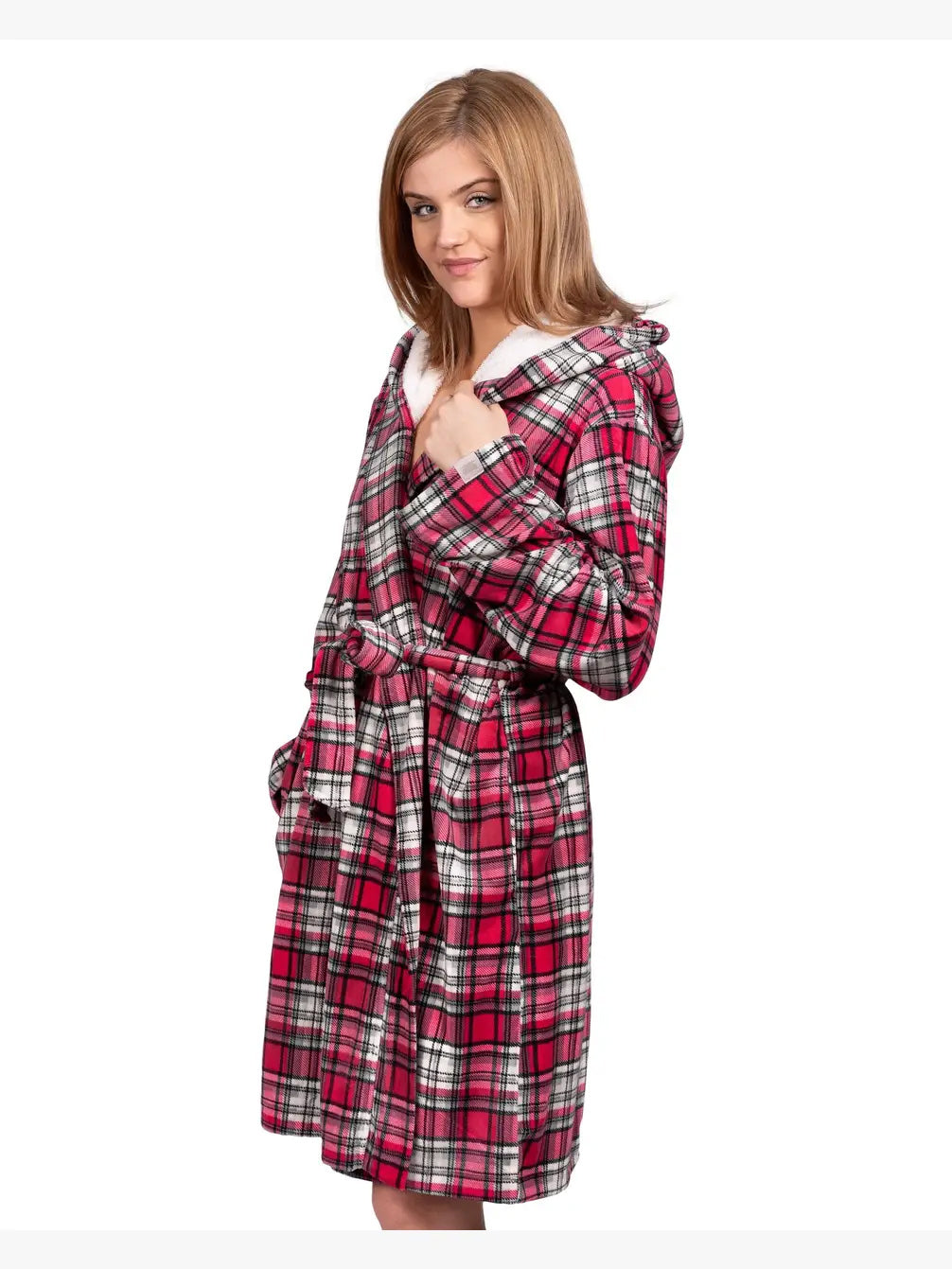 COFFEE SHOPPE - FLEECE PLAID LOUNGE ROBE