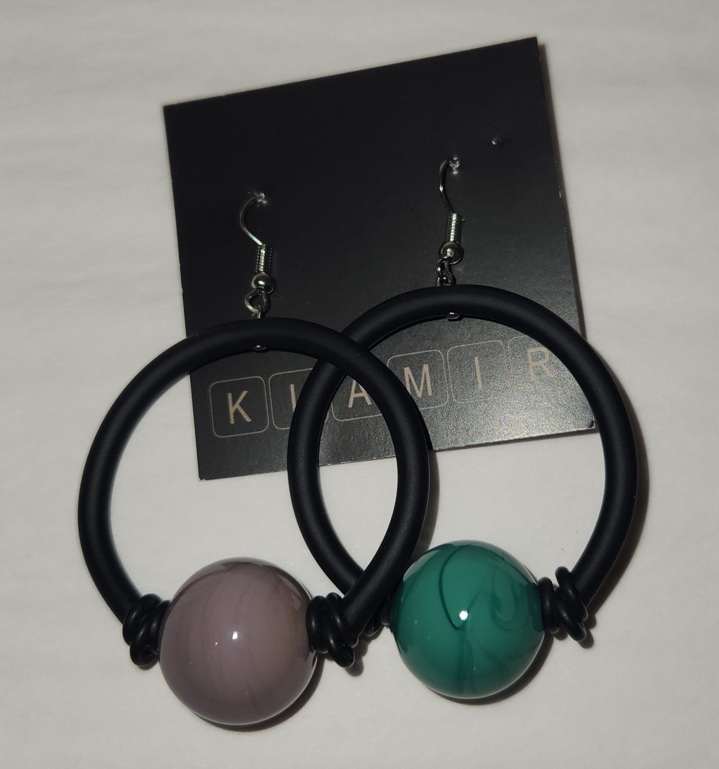 Rubber Earring W/murano Glass Beads - Suttles & Seawinds