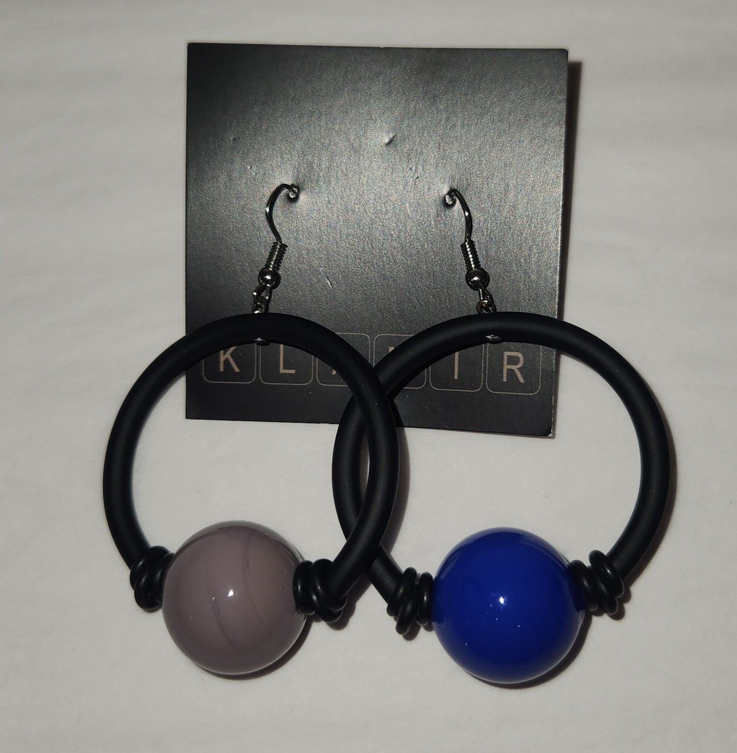 Rubber Earring W/murano Glass Beads - Suttles & Seawinds