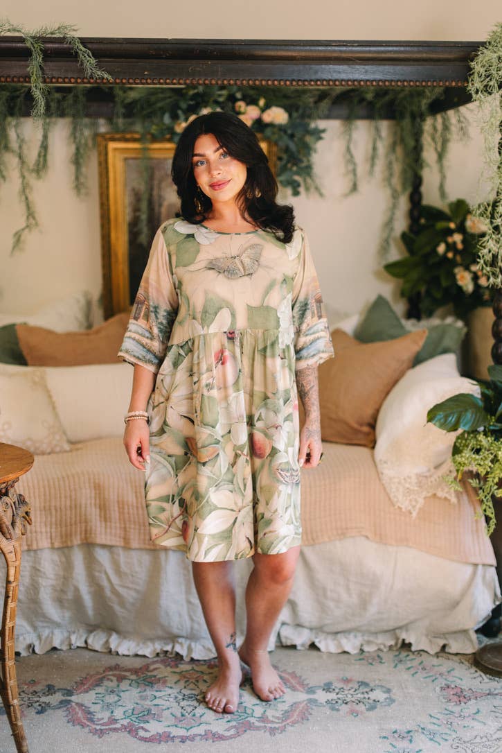 Fleur De Soleil Artist Dress w/ Pockets & Florals - Suttles & Seawinds