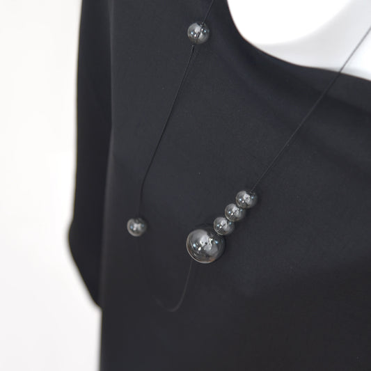 BUBBLES NECKLACE - GREY GLASS