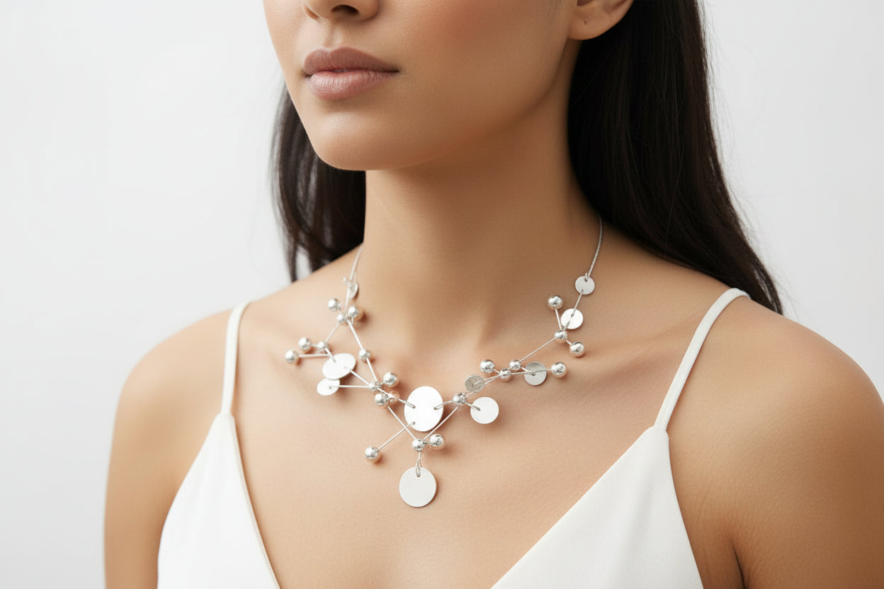 Vera Necklace - Silver Aqua