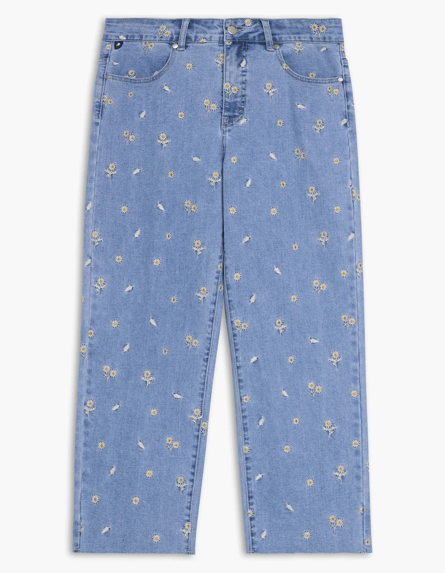 Relaxed Embroidered Pedal Pusher