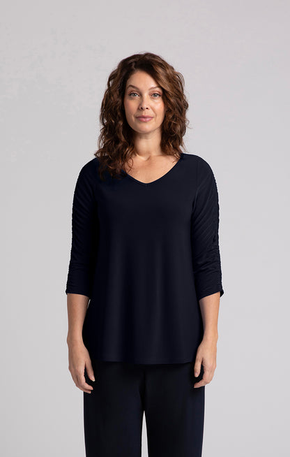 Revelry Top w/ Ruched Sleeve - Suttles & Seawinds
