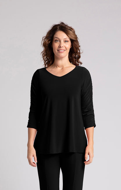 Revelry Top w/ Ruched Sleeve - Suttles & Seawinds