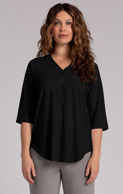 3 Button Easy Henley Top - Suttles & Seawinds