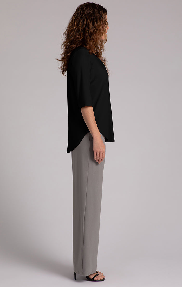 SYMPLI - 3 BUTTON EASY HENLEY TOP