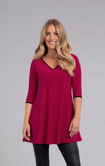 Load image into Gallery viewer, SYMPLI - TIPPED REVERSIBLE TRAPEZE TUNIC 3/4 SLEEVE
